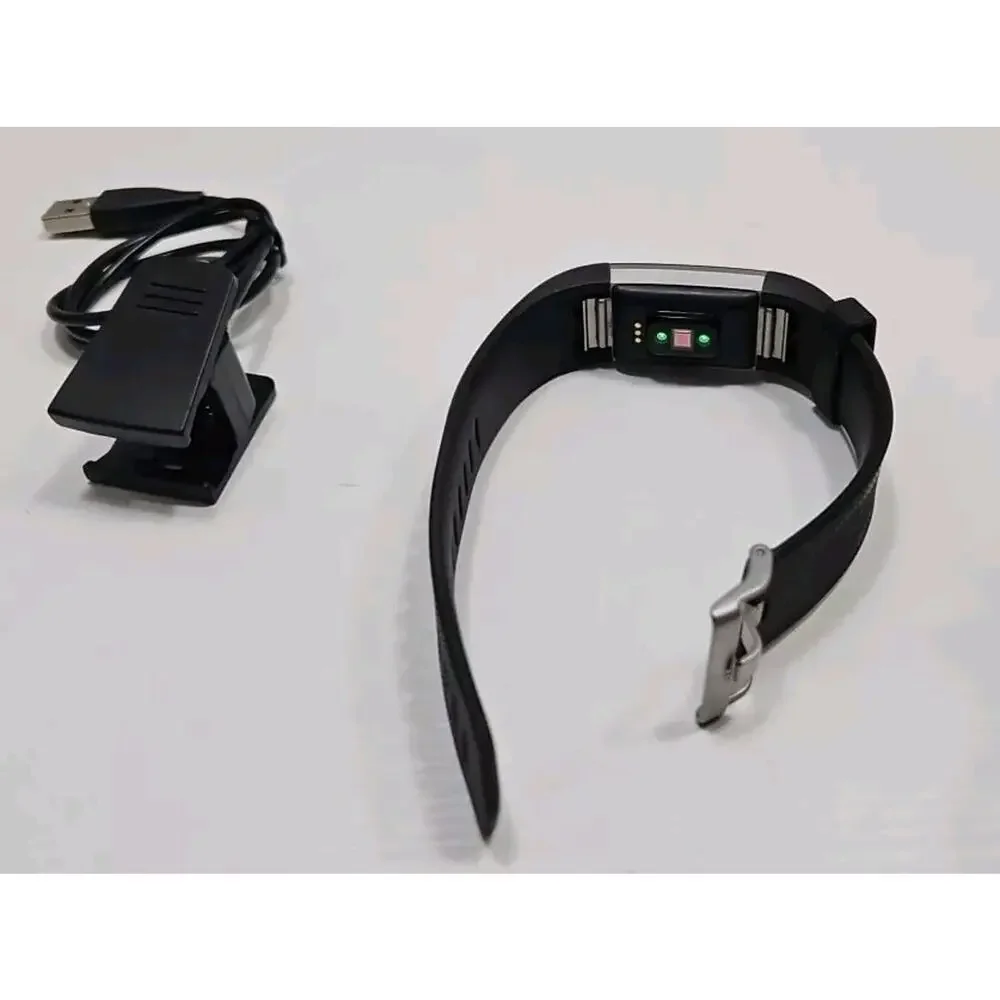 Fitbit Charge 2 Activity Tracker - Silver Black Band With Charger F30